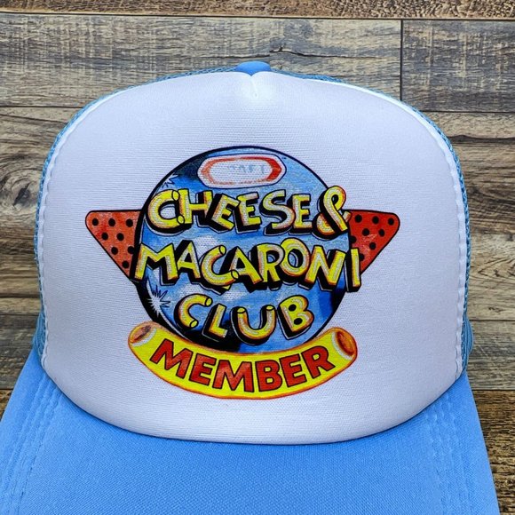 Kraft Macaroni And Cheese Mens Trucker Hat Blue Snapback Club Member 90s Cap - Picture 3 of 8